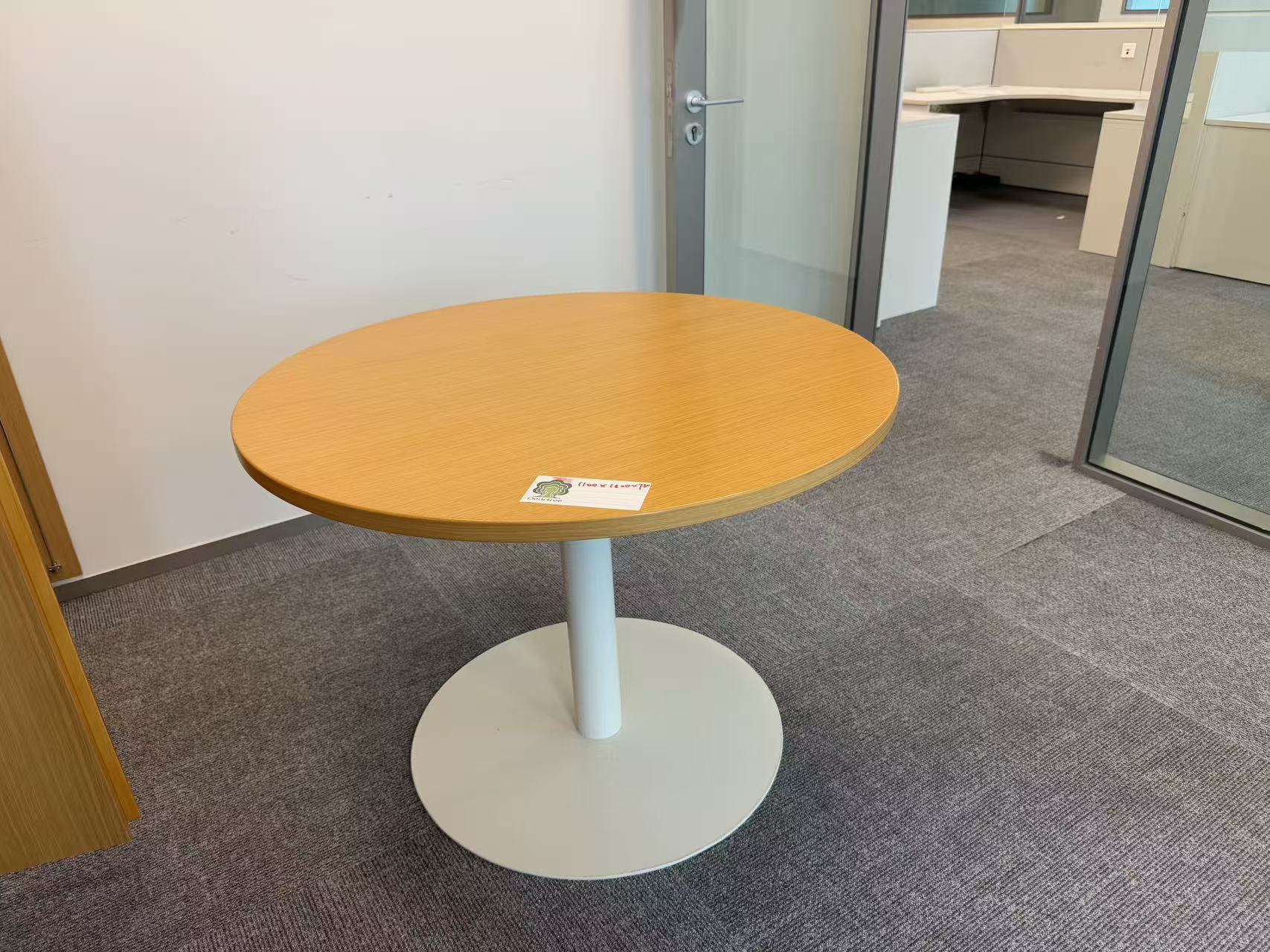 進口品牌二手楓木色質感圓形洽談桌咖啡桌接待桌